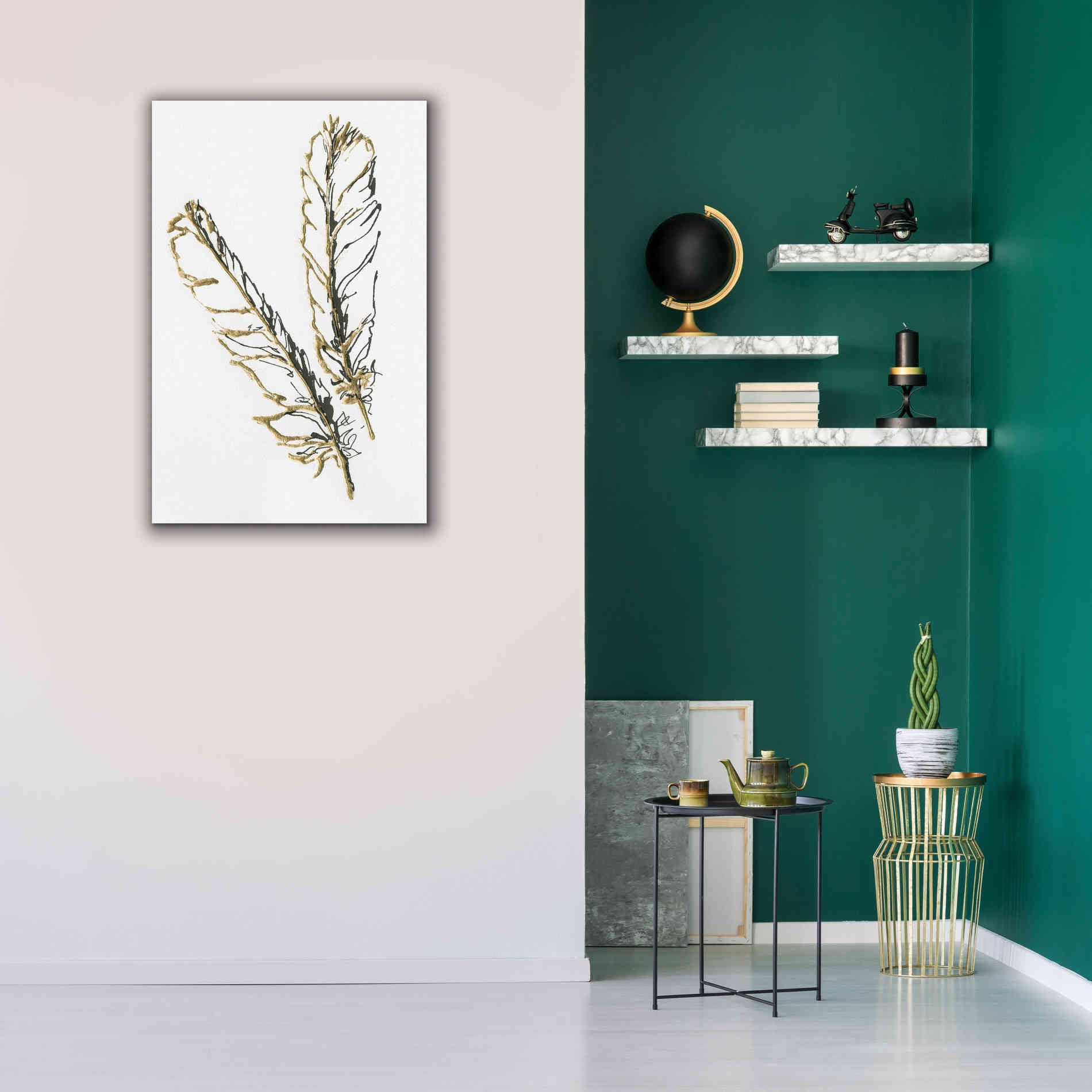 'Gilded Red Tailed Hawk Feather' by Chris Paschke, Canvas Wall Art,26 x 40