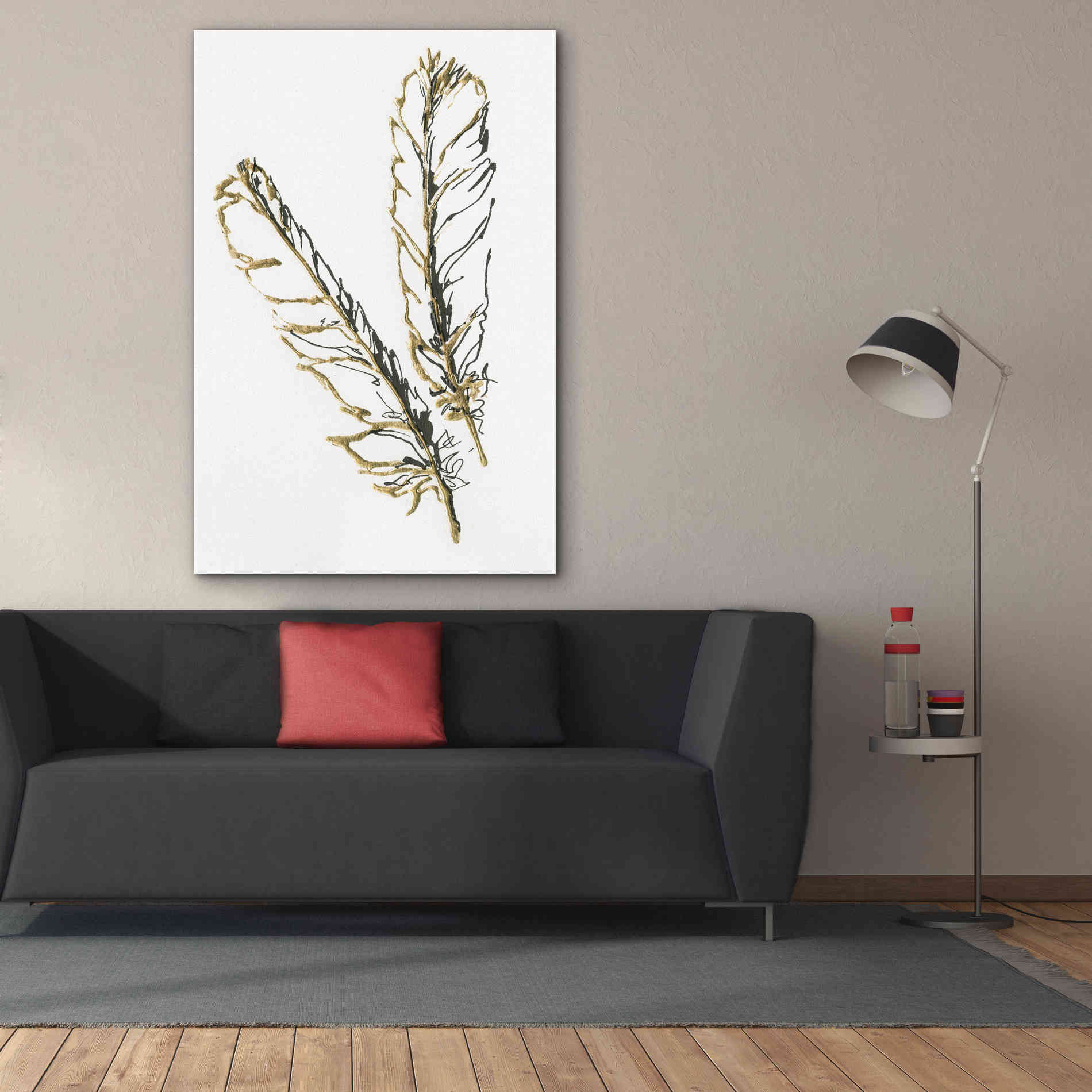 'Gilded Red Tailed Hawk Feather' by Chris Paschke, Canvas Wall Art,40 x 60