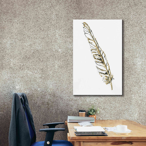 Image of 'Gilded Swan Feather I' by Chris Paschke, Canvas Wall Art,26 x 40