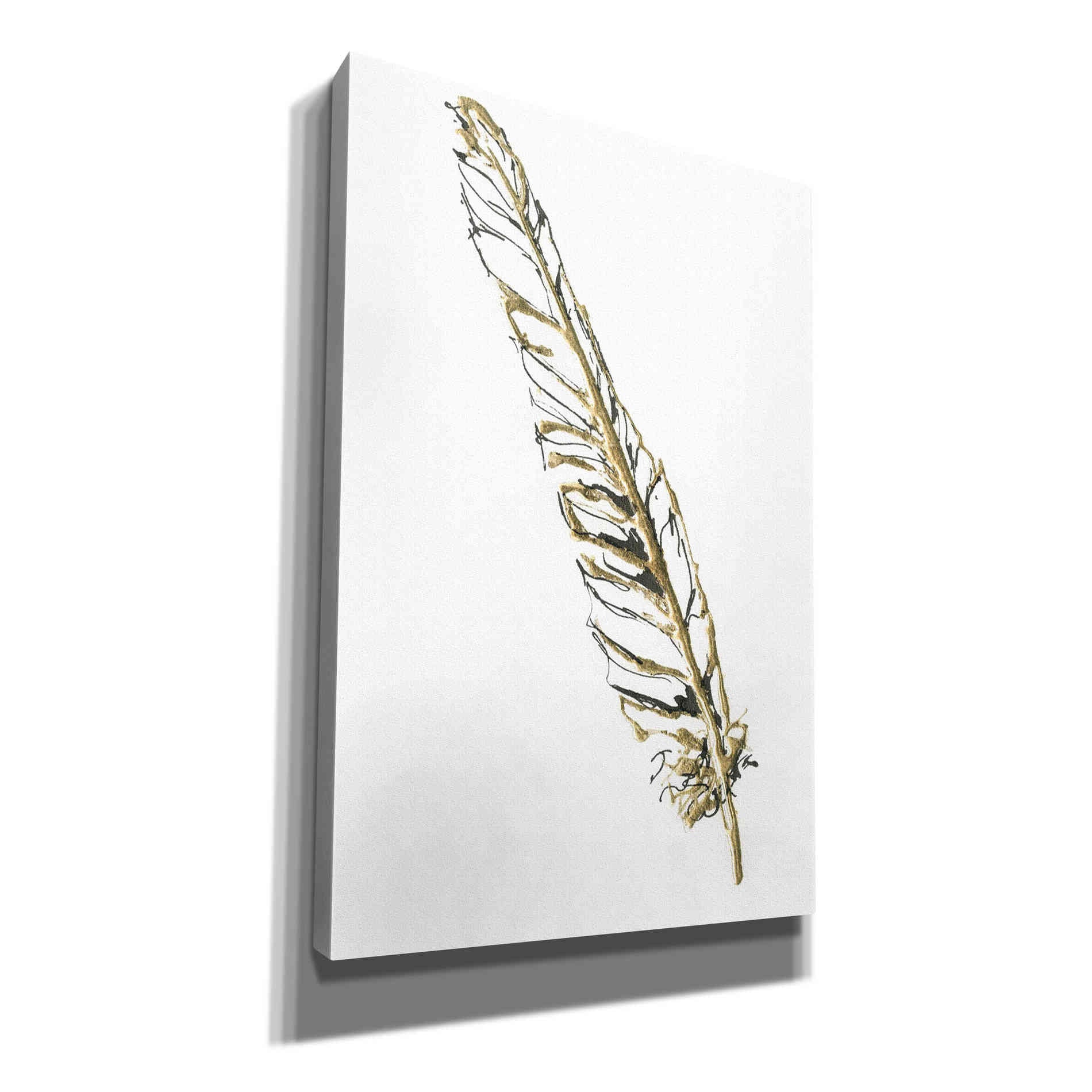 'Gilded Swan Feather I' by Chris Paschke, Canvas Wall Art