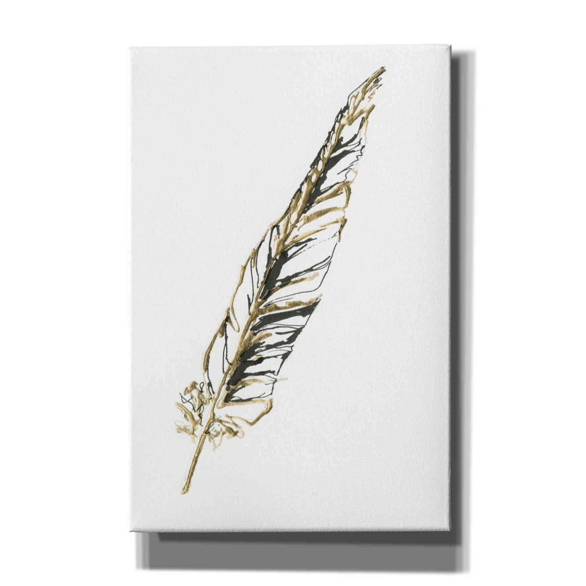 'Gilded Swan Feather II' by Chris Paschke, Canvas Wall Art