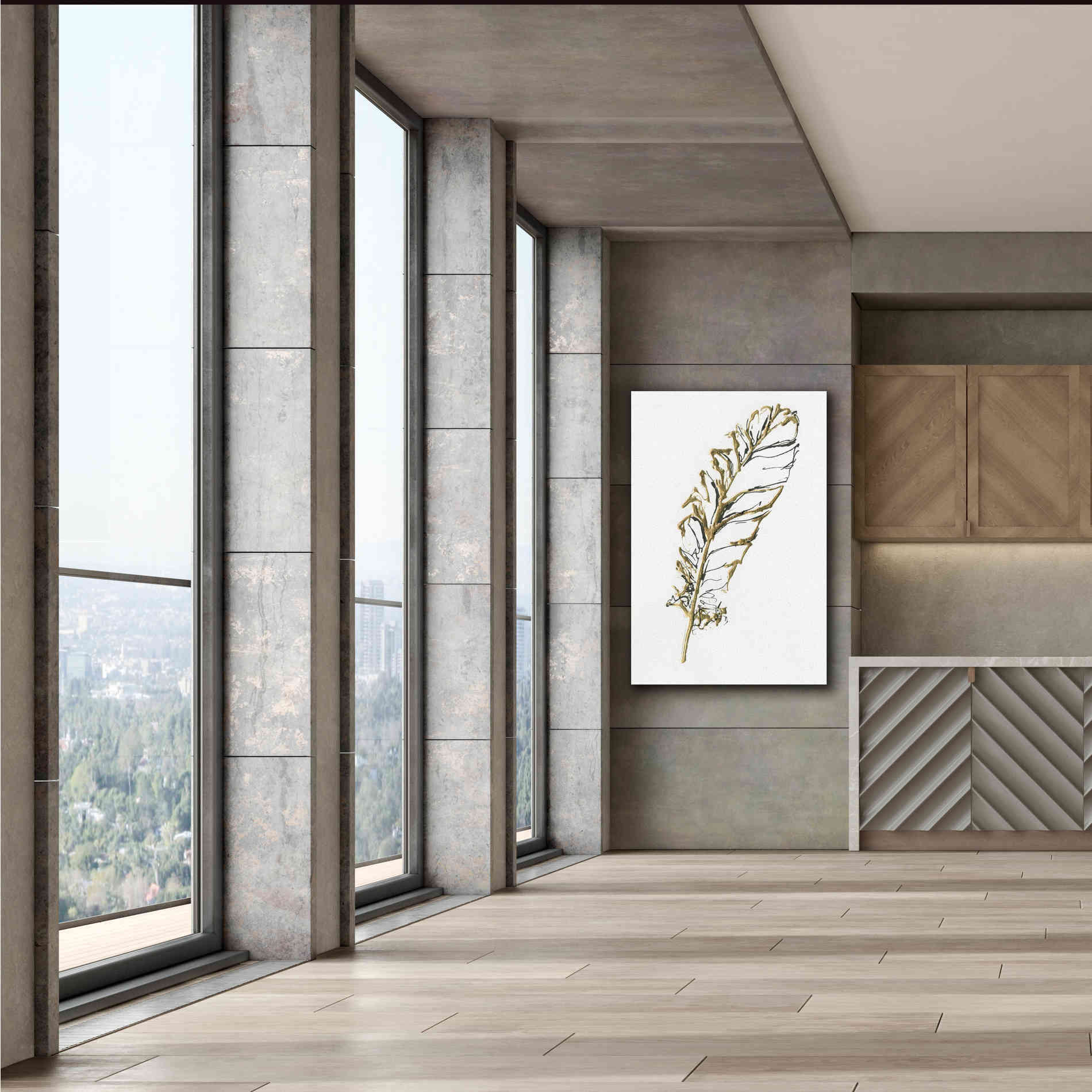 'Gilded Turkey Feather I' by Chris Paschke, Canvas Wall Art,40 x 60