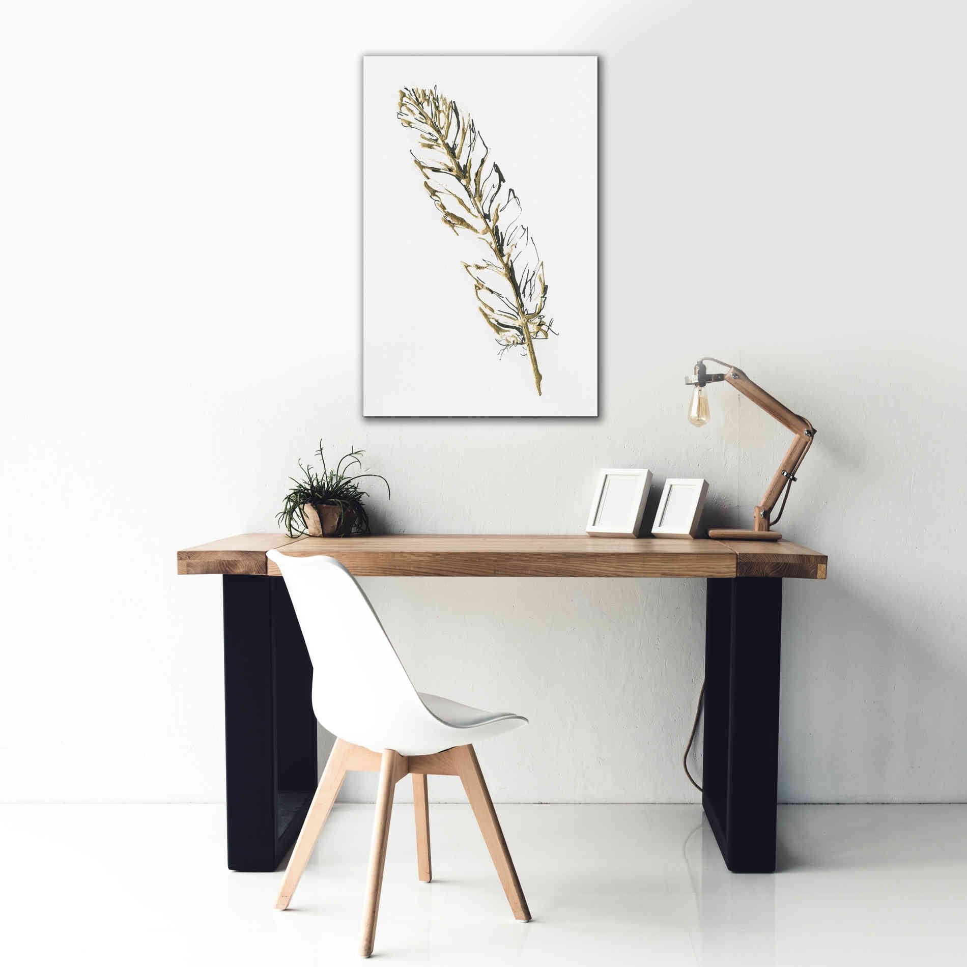 'Gilded Turkey Feather II' by Chris Paschke, Canvas Wall Art,26 x 40