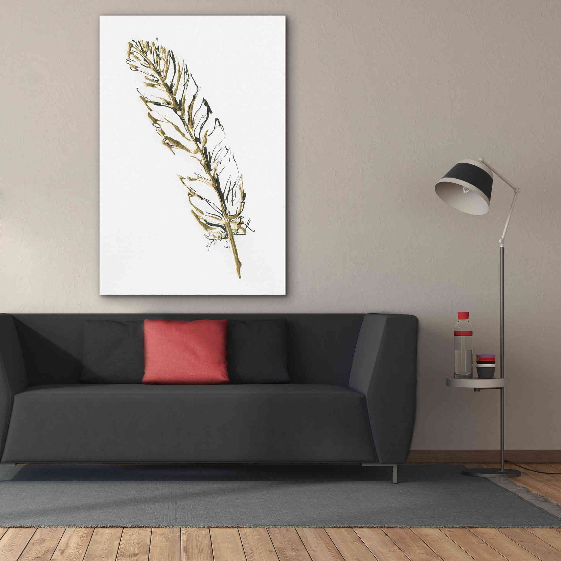 'Gilded Turkey Feather II' by Chris Paschke, Canvas Wall Art,40 x 60