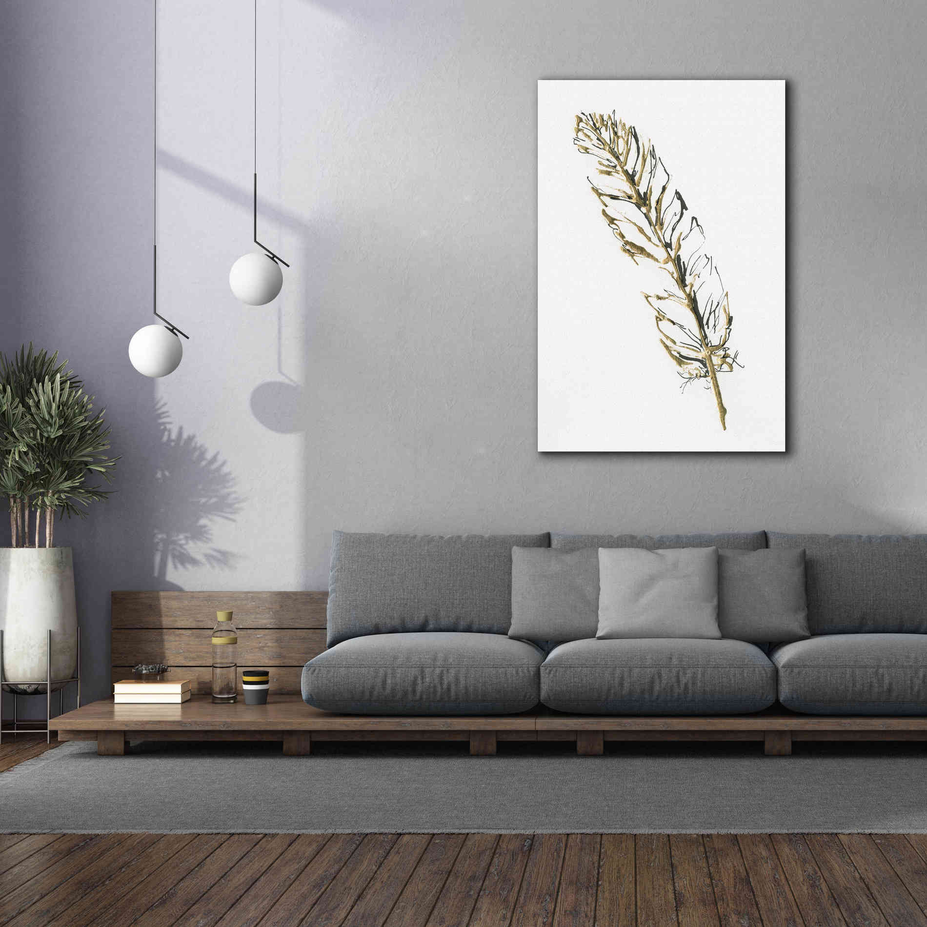 'Gilded Turkey Feather II' by Chris Paschke, Canvas Wall Art,40 x 60