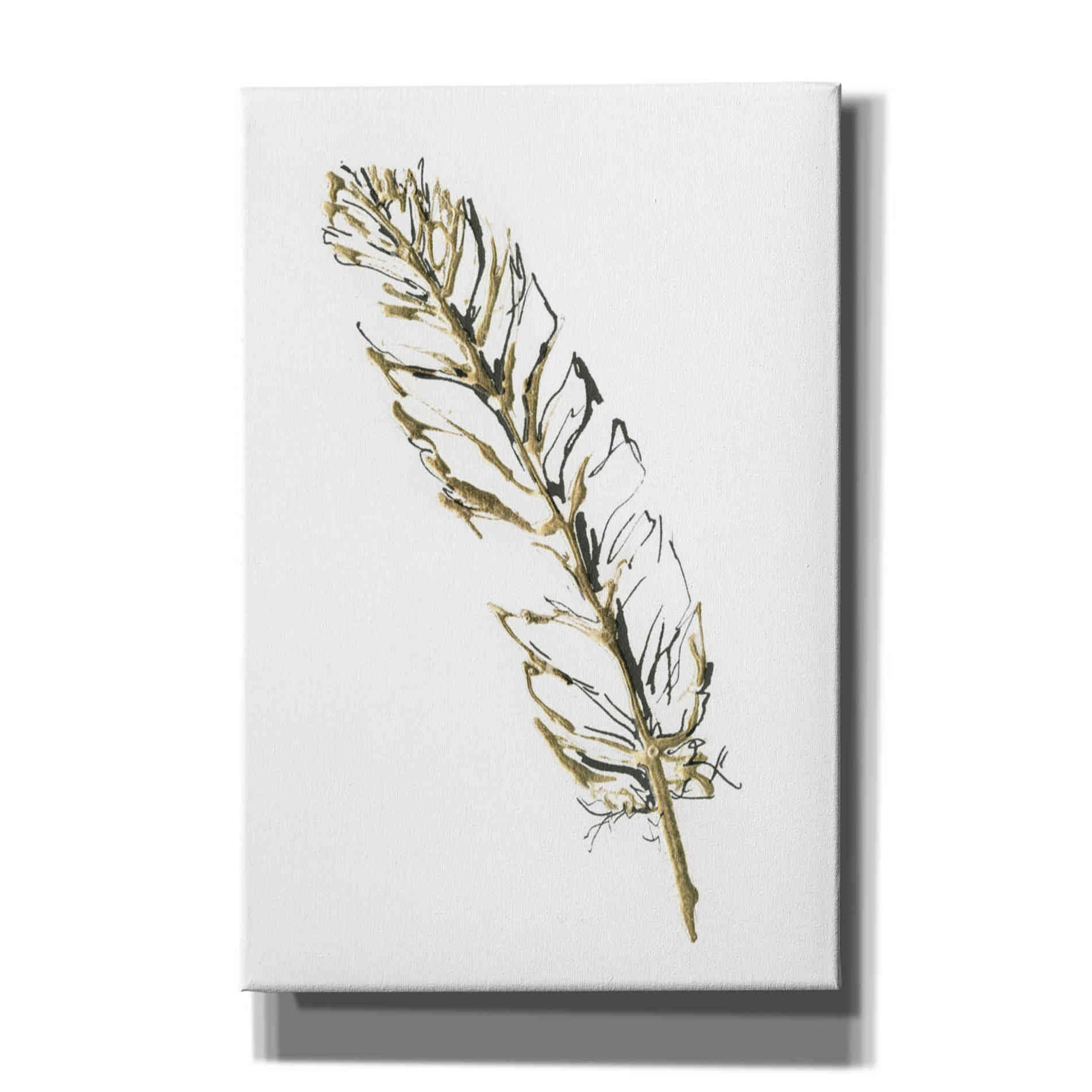 'Gilded Turkey Feather II' by Chris Paschke, Canvas Wall Art