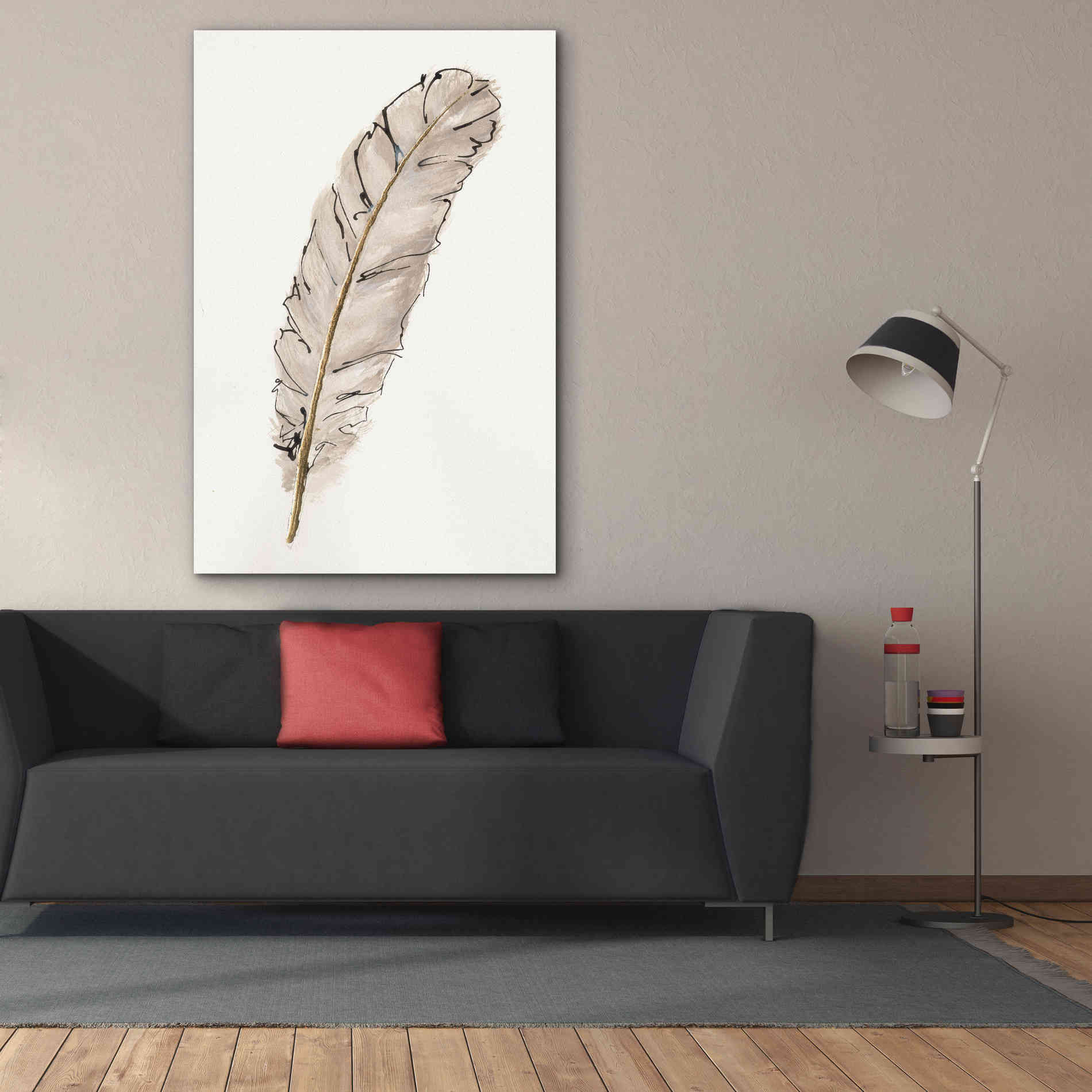 'Gold Feathers IX' by Chris Paschke, Canvas Wall Art,40 x 60