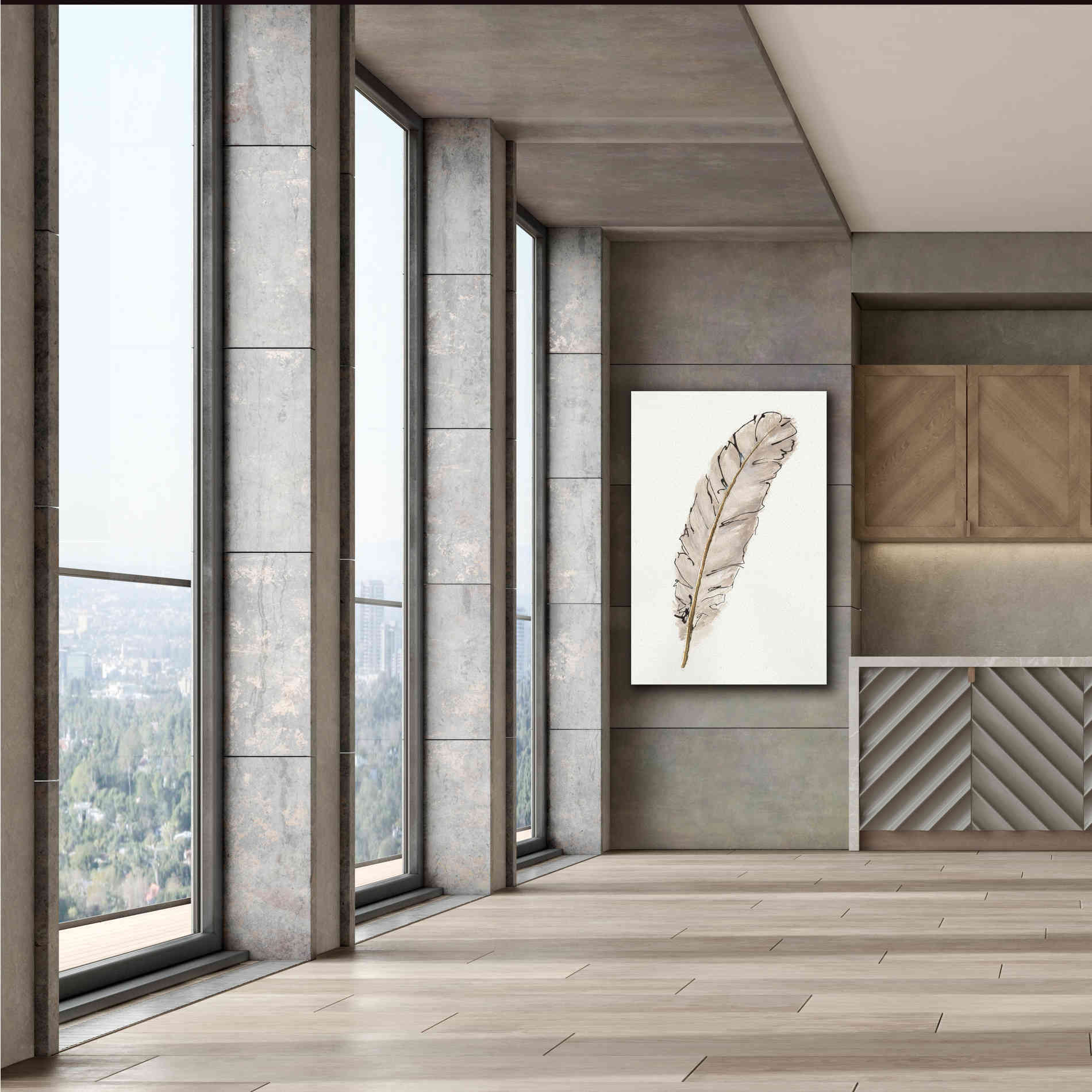 'Gold Feathers IX' by Chris Paschke, Canvas Wall Art,40 x 60