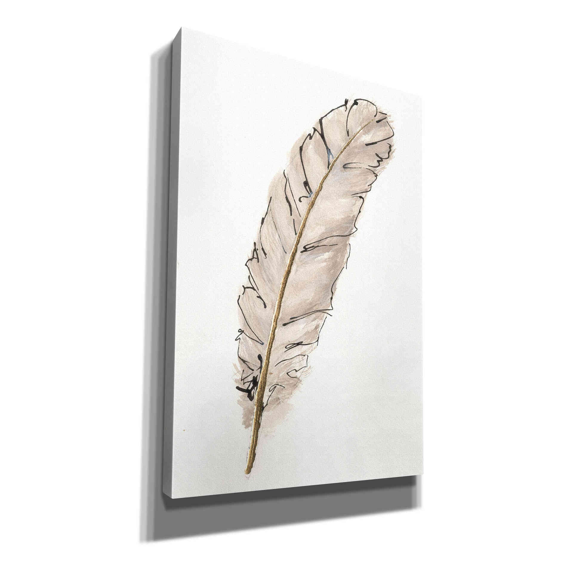 'Gold Feathers IX' by Chris Paschke, Canvas Wall Art