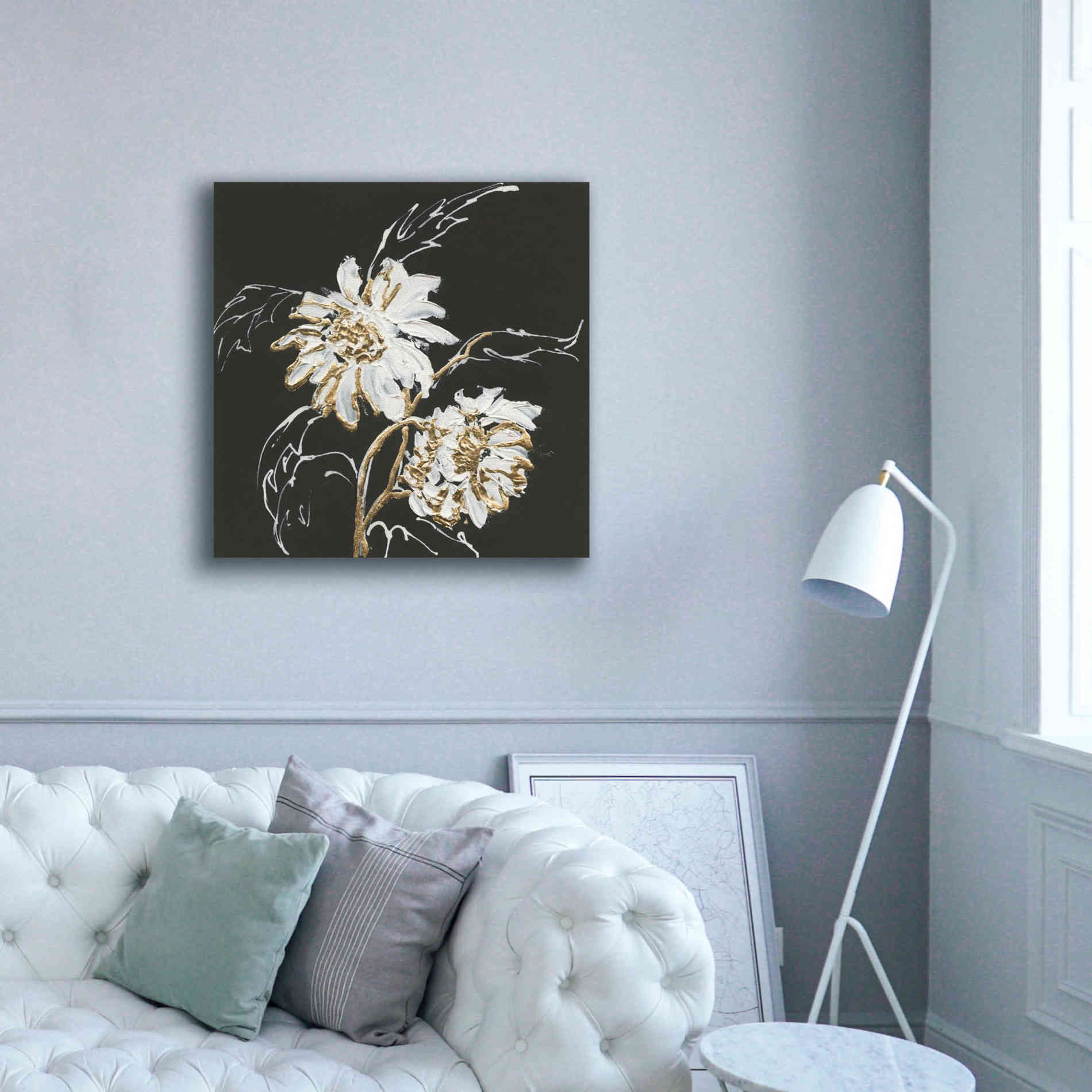 'Gilded Sunflowers' by Chris Paschke, Canvas Wall Art,37 x 37