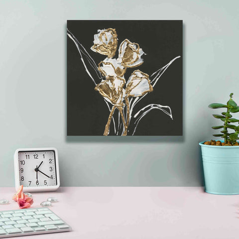 Image of 'Gilded Tulips' by Chris Paschke, Canvas Wall Art,12 x 12