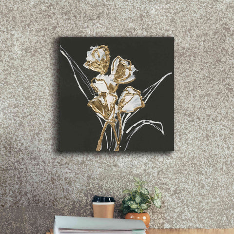 Image of 'Gilded Tulips' by Chris Paschke, Canvas Wall Art,18 x 18