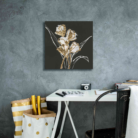 Image of 'Gilded Tulips' by Chris Paschke, Canvas Wall Art,18 x 18