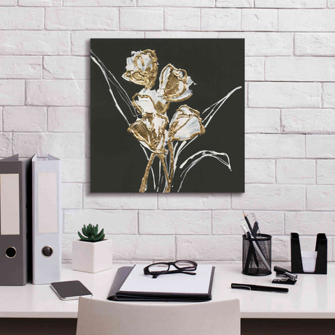 Image of 'Gilded Tulips' by Chris Paschke, Canvas Wall Art,18 x 18