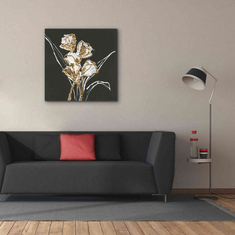 Image of 'Gilded Tulips' by Chris Paschke, Canvas Wall Art,37 x 37