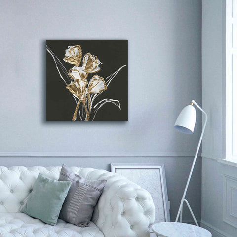 Image of 'Gilded Tulips' by Chris Paschke, Canvas Wall Art,37 x 37