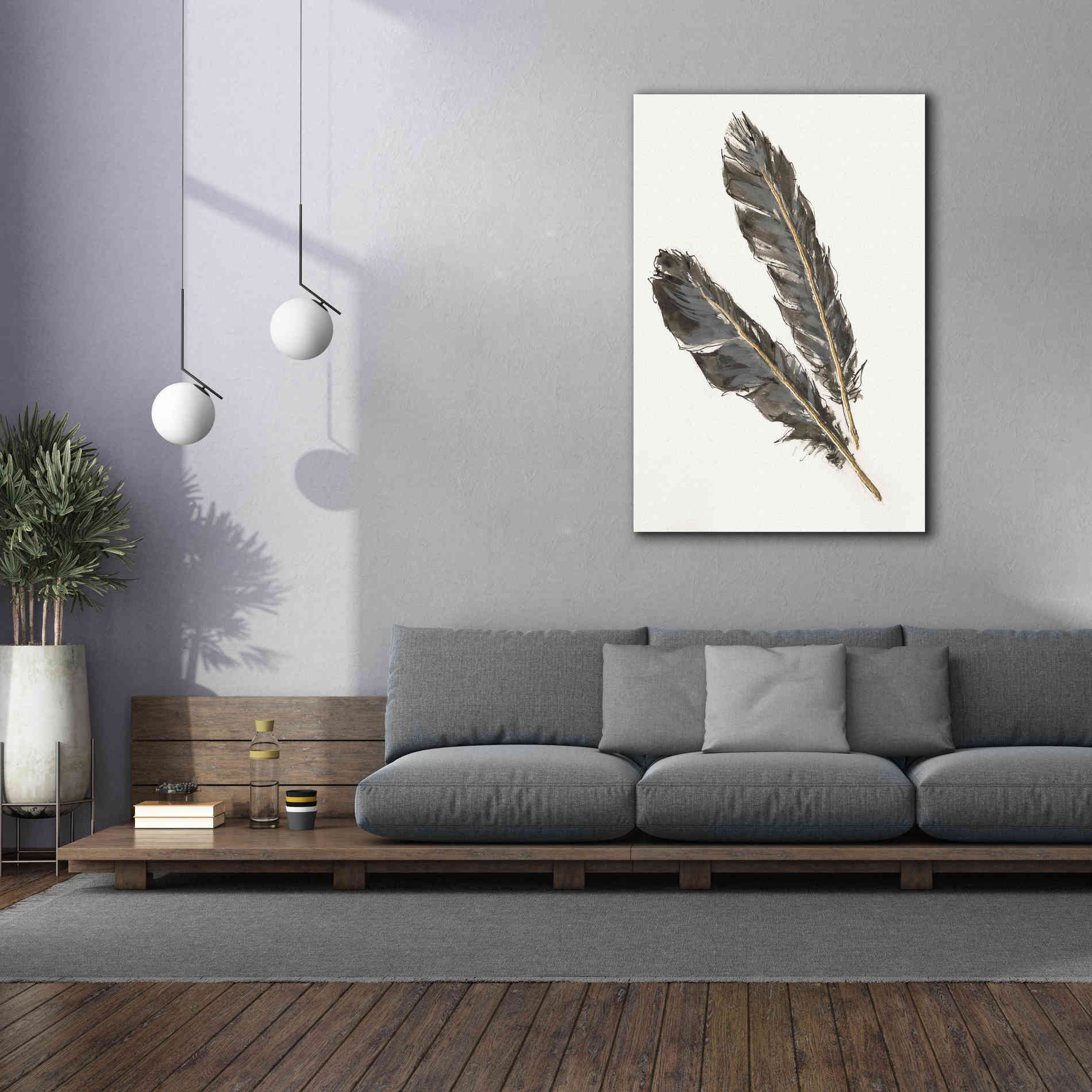 'Gold Feathers III' by Chris Paschke, Canvas Wall Art,40 x 60