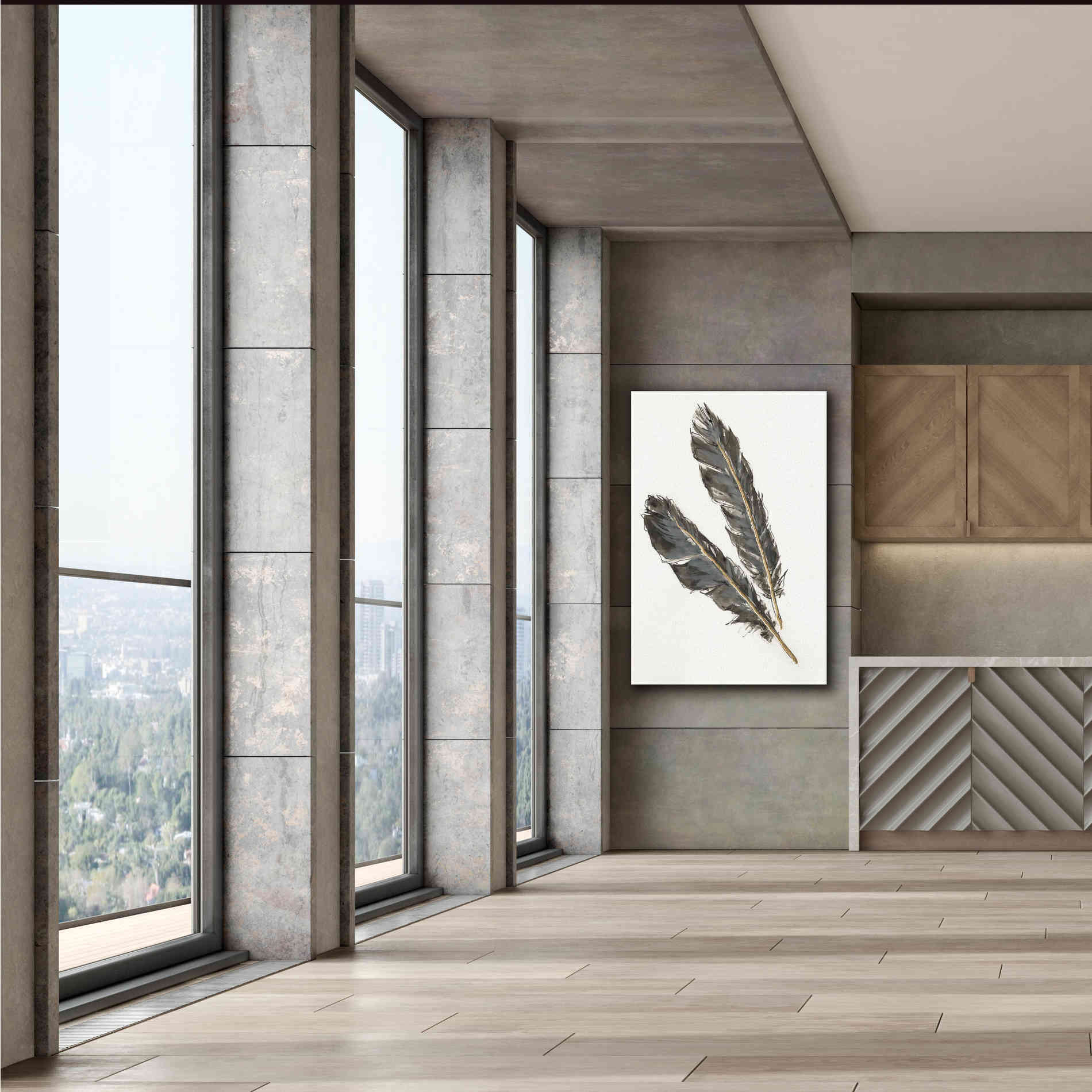 'Gold Feathers III' by Chris Paschke, Canvas Wall Art,40 x 60