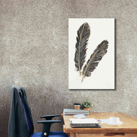 Image of 'Gold Feathers IV' by Chris Paschke, Canvas Wall Art,26 x 40