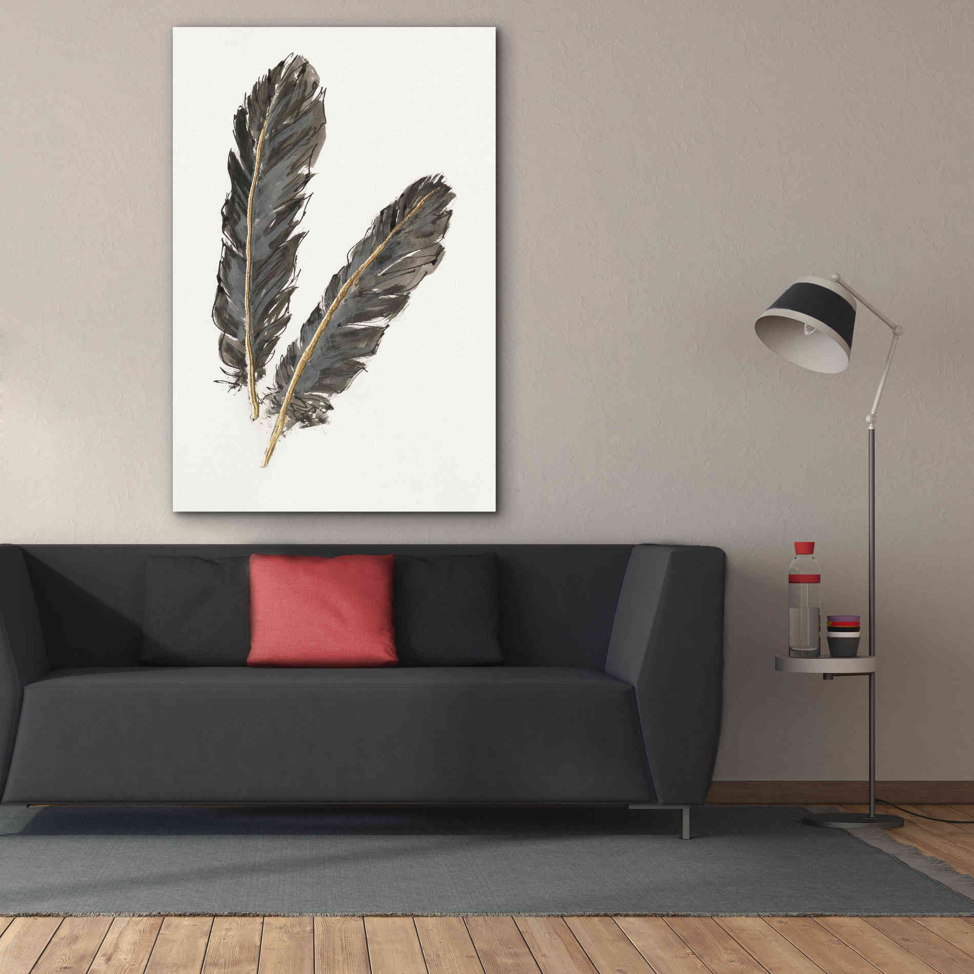 'Gold Feathers IV' by Chris Paschke, Canvas Wall Art,40 x 60