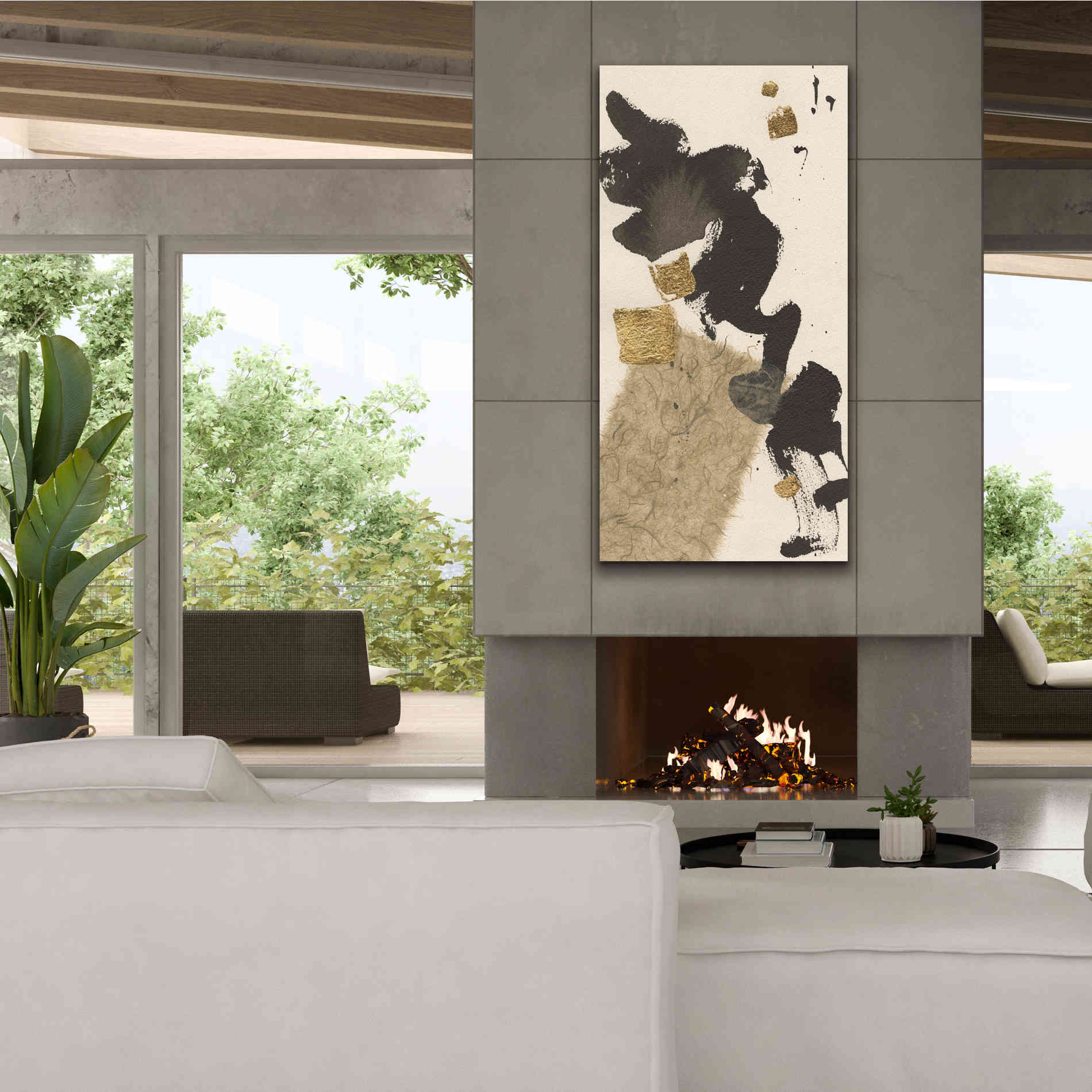 'Gilded Collage I' by Chris Paschke, Canvas Wall Art,30 x 60