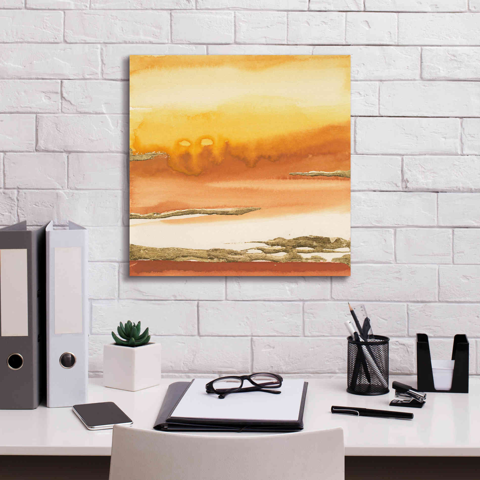 'Gilded Amber I' by Chris Paschke, Canvas Wall Art,18 x 18