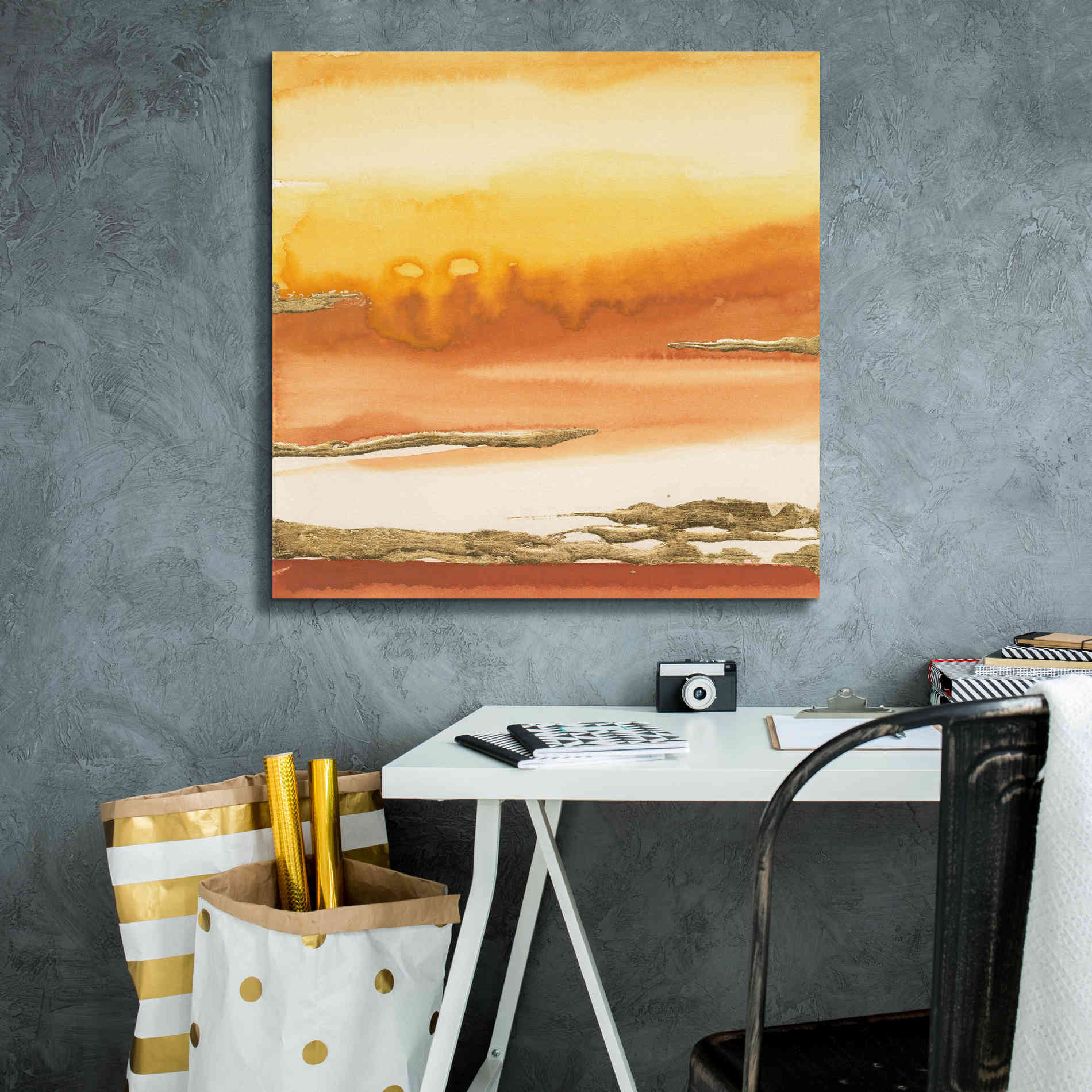 'Gilded Amber I' by Chris Paschke, Canvas Wall Art,26 x 26