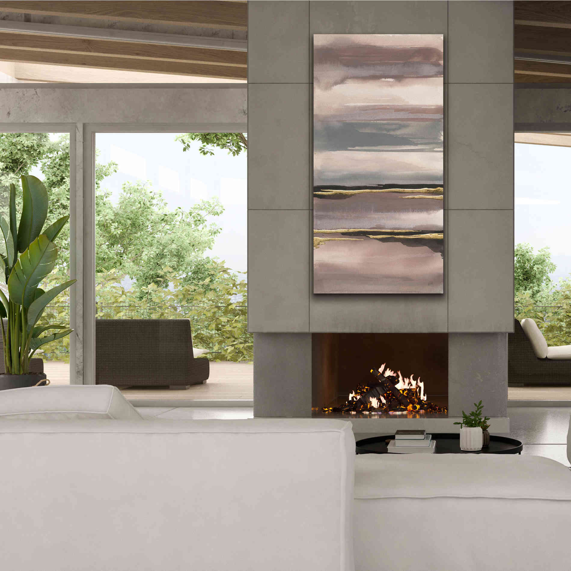 'Gilded Morning Fog IV' by Chris Paschke, Canvas Wall Art,30 x 60