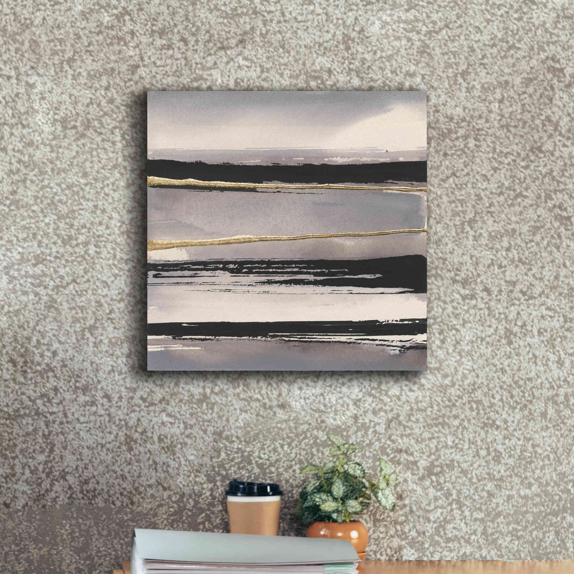 'Gilded Grey I' by Chris Paschke, Canvas Wall Art,18 x 18