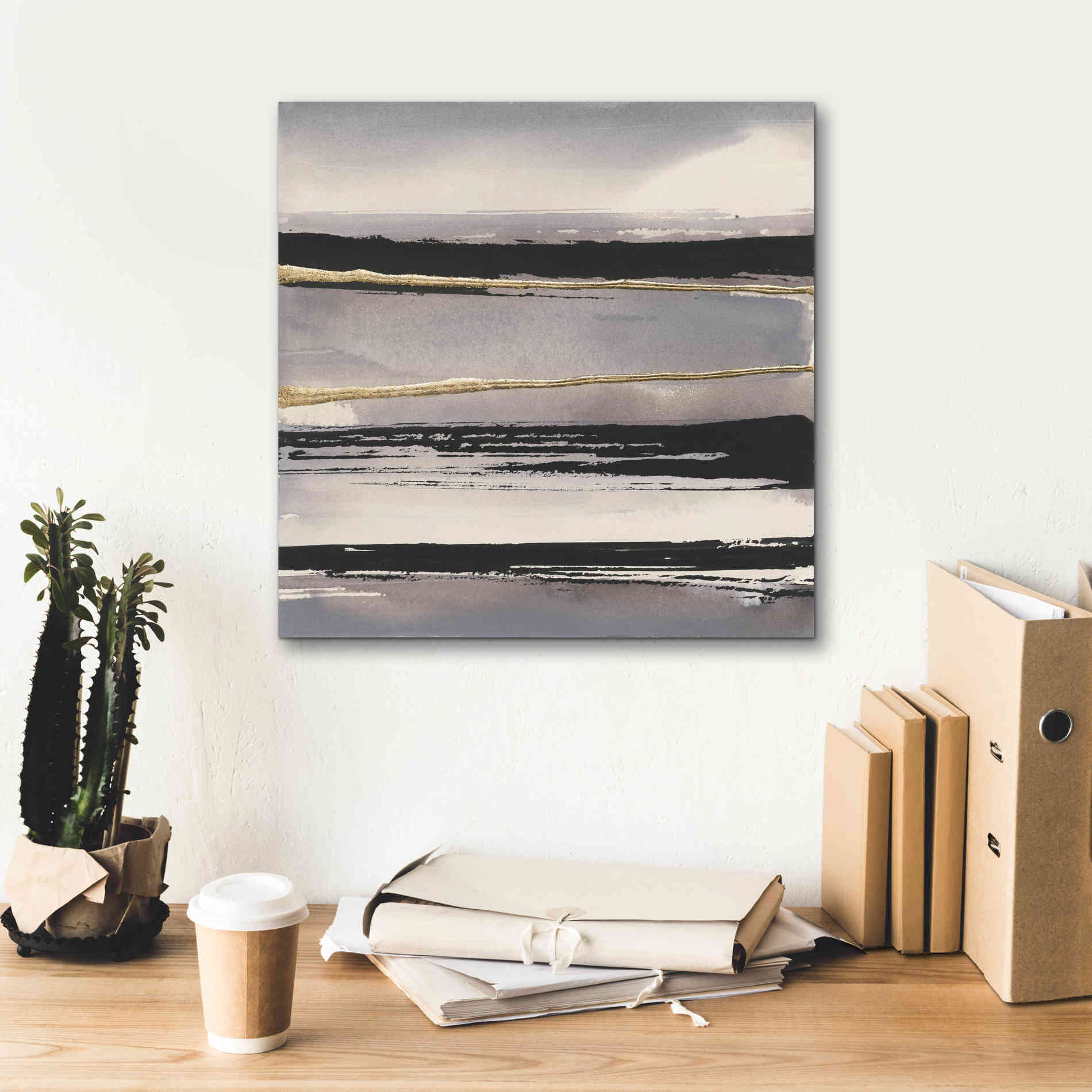 'Gilded Grey I' by Chris Paschke, Canvas Wall Art,18 x 18