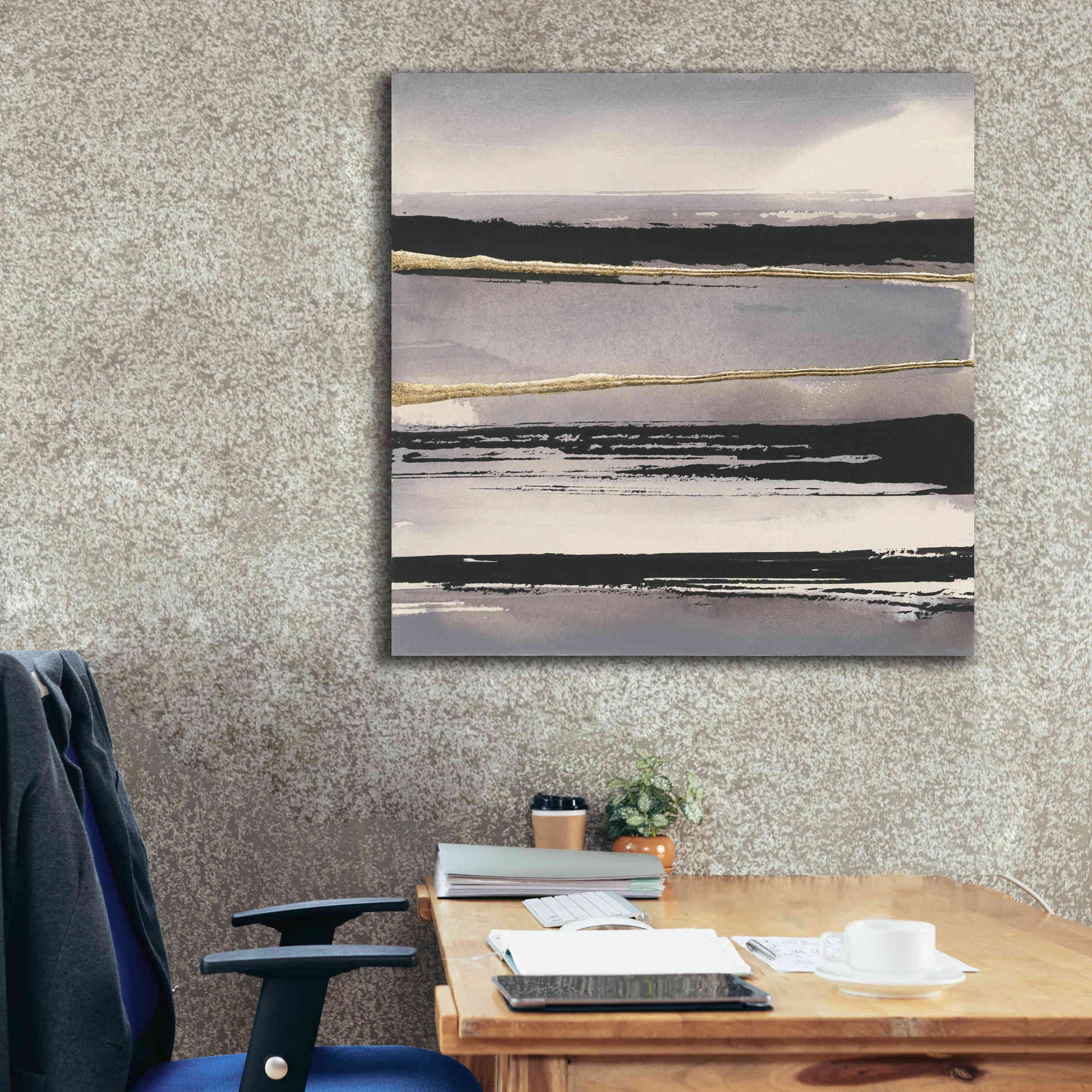 'Gilded Grey I' by Chris Paschke, Canvas Wall Art,37 x 37