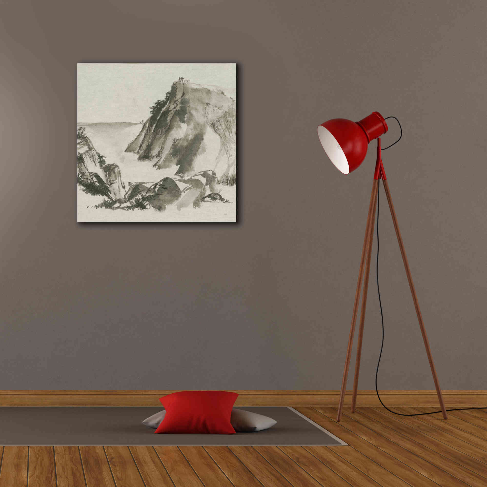 'Sumi Rocks Cream' by Chris Paschke, Canvas Wall Art,26 x 26