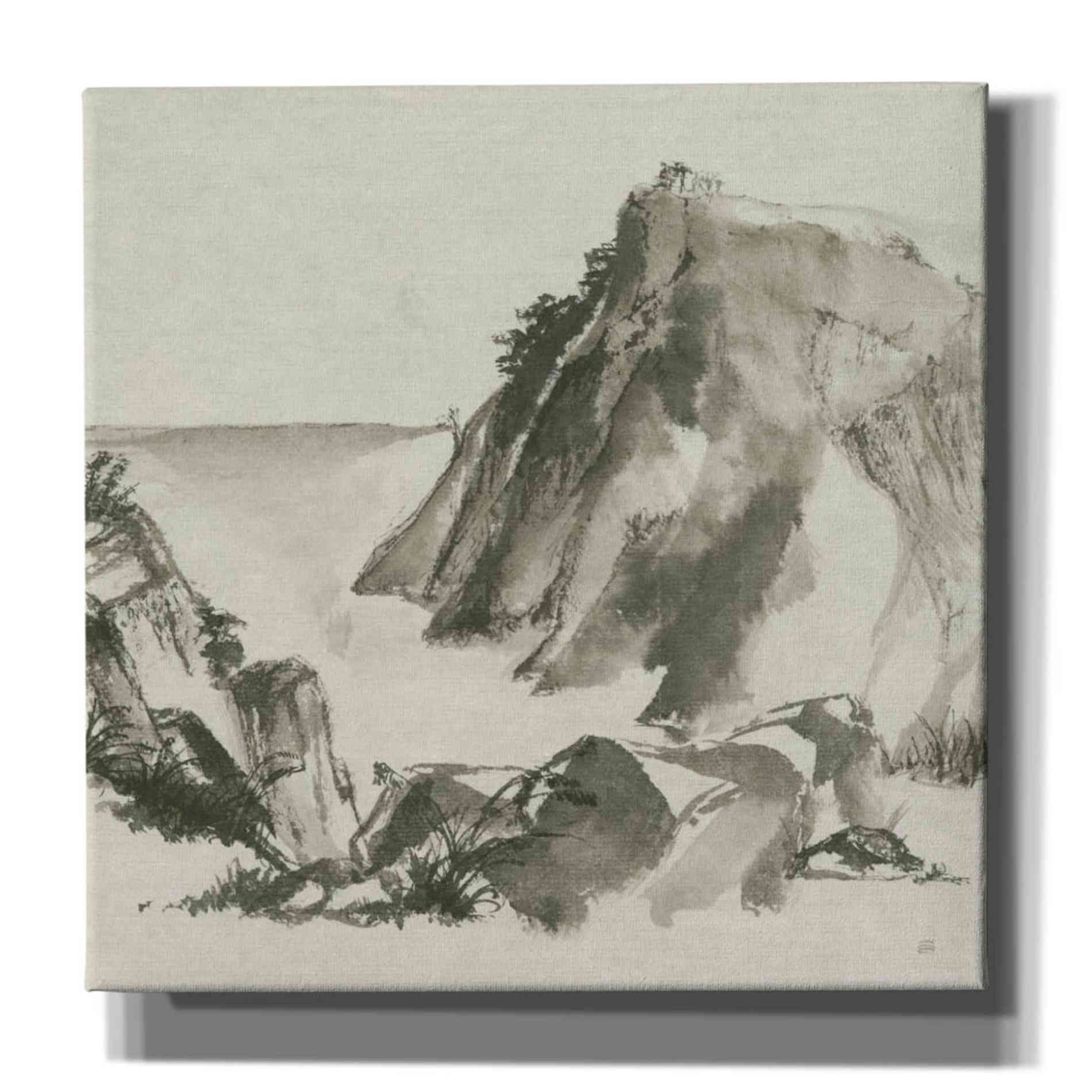 'Sumi Rocks Cream' by Chris Paschke, Canvas Wall Art