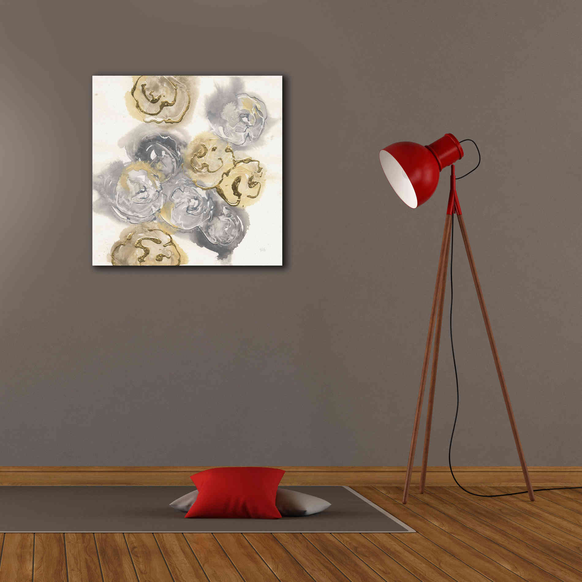 'Gold Edged Neutral I' by Chris Paschke, Canvas Wall Art,26 x 26