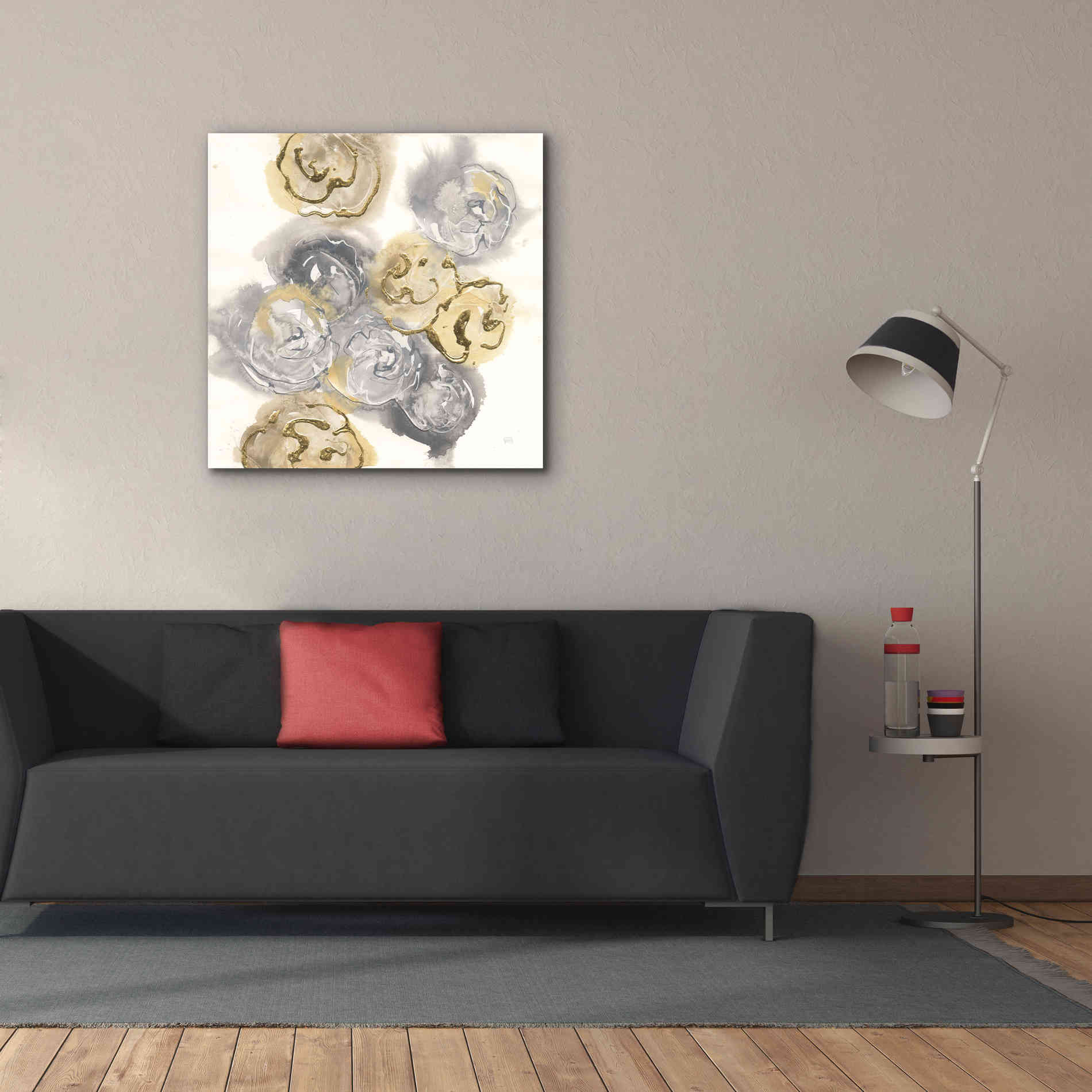 'Gold Edged Neutral I' by Chris Paschke, Canvas Wall Art,37 x 37