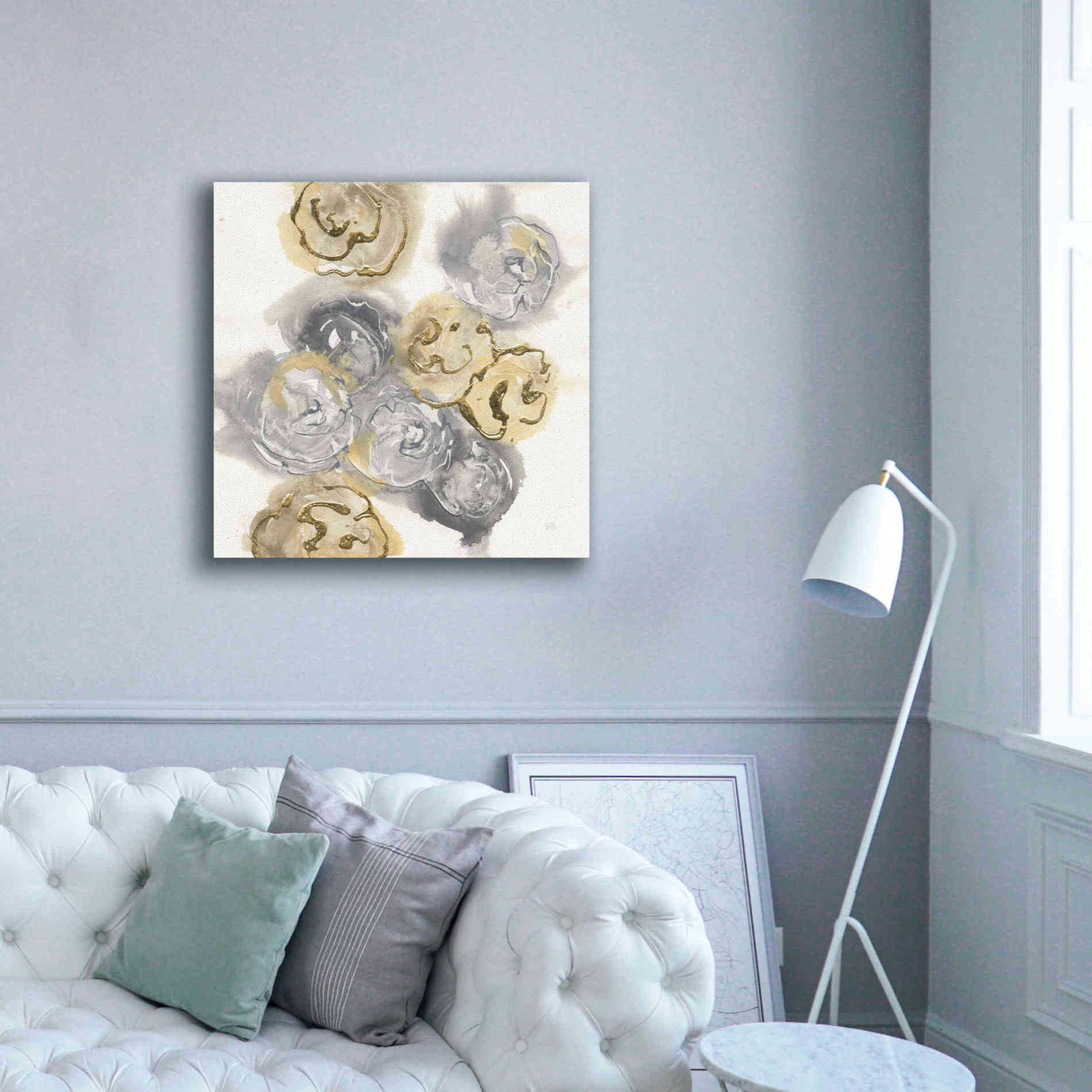 'Gold Edged Neutral I' by Chris Paschke, Canvas Wall Art,37 x 37