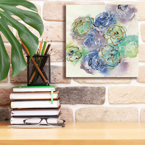 Image of 'Gold Edged Roses I' by Chris Paschke, Canvas Wall Art,12 x 12