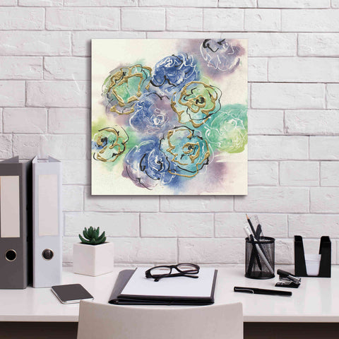 Image of 'Gold Edged Roses I' by Chris Paschke, Canvas Wall Art,18 x 18