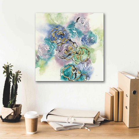 Image of 'Gold Edged Roses II' by Chris Paschke, Canvas Wall Art,18 x 18