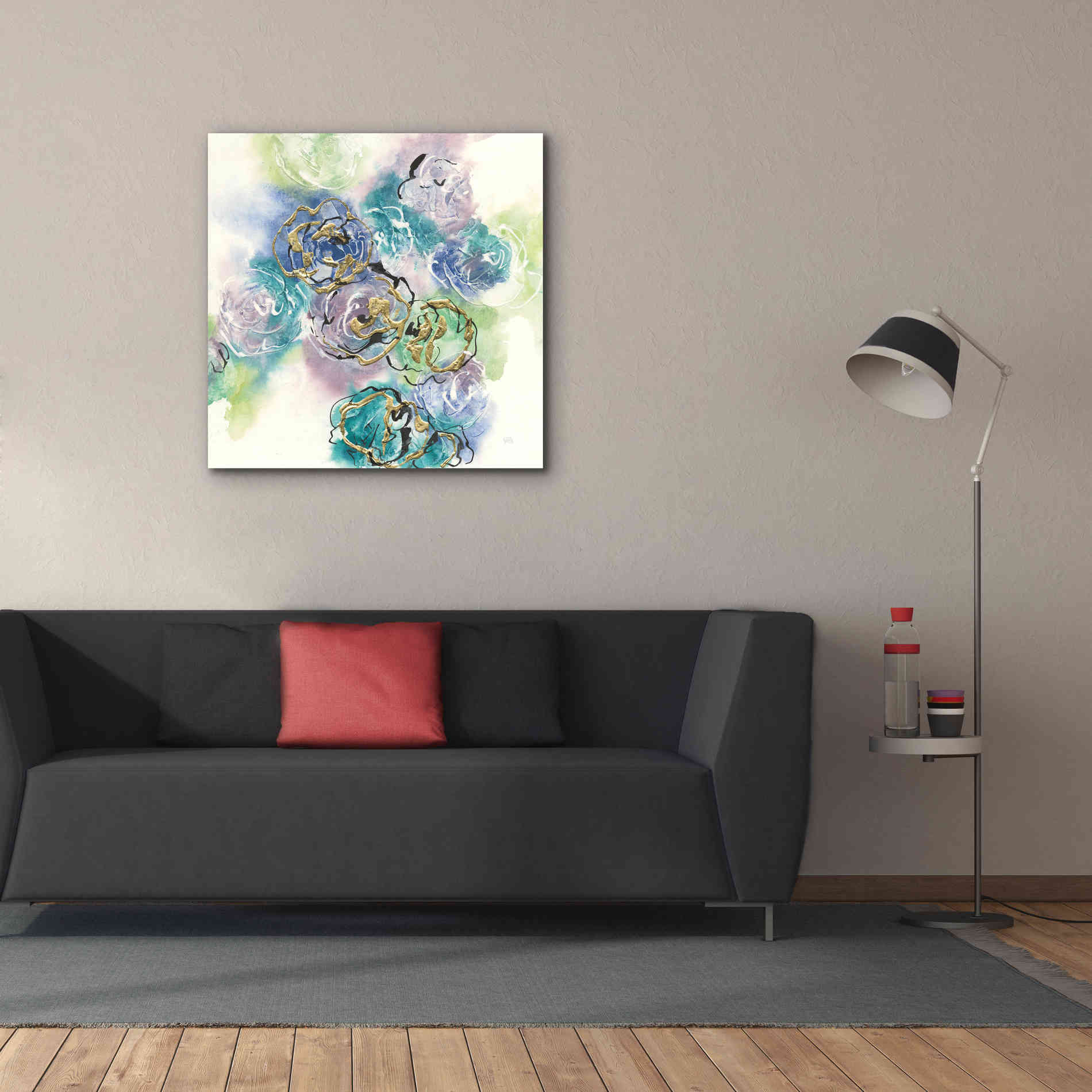 'Gold Edged Roses II' by Chris Paschke, Canvas Wall Art,37 x 37