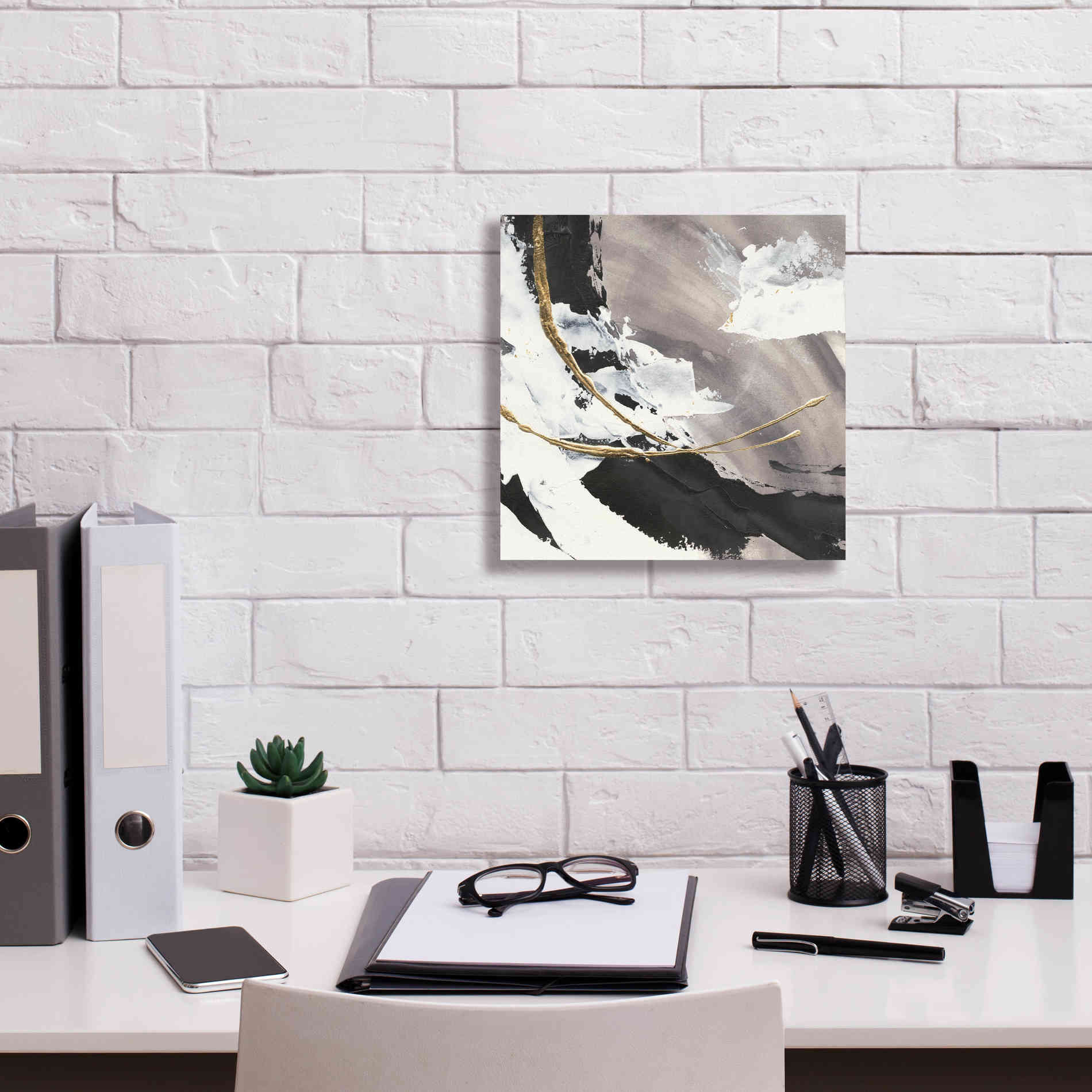 'Gilded Arcs I' by Chris Paschke, Canvas Wall Art,12 x 12