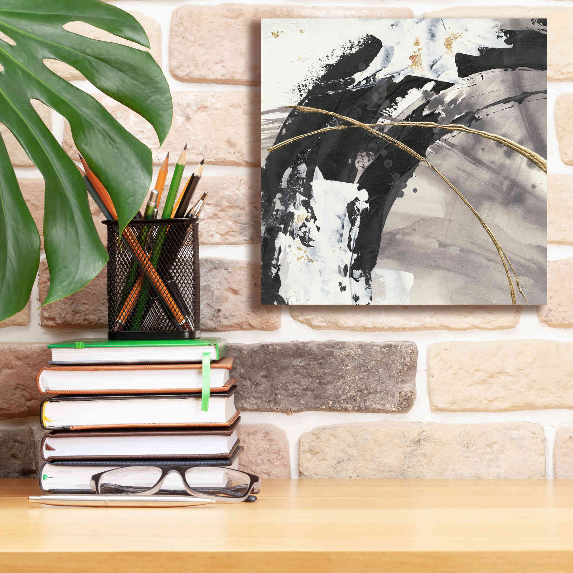 'Gilded Arcs II' by Chris Paschke, Canvas Wall Art,12 x 12