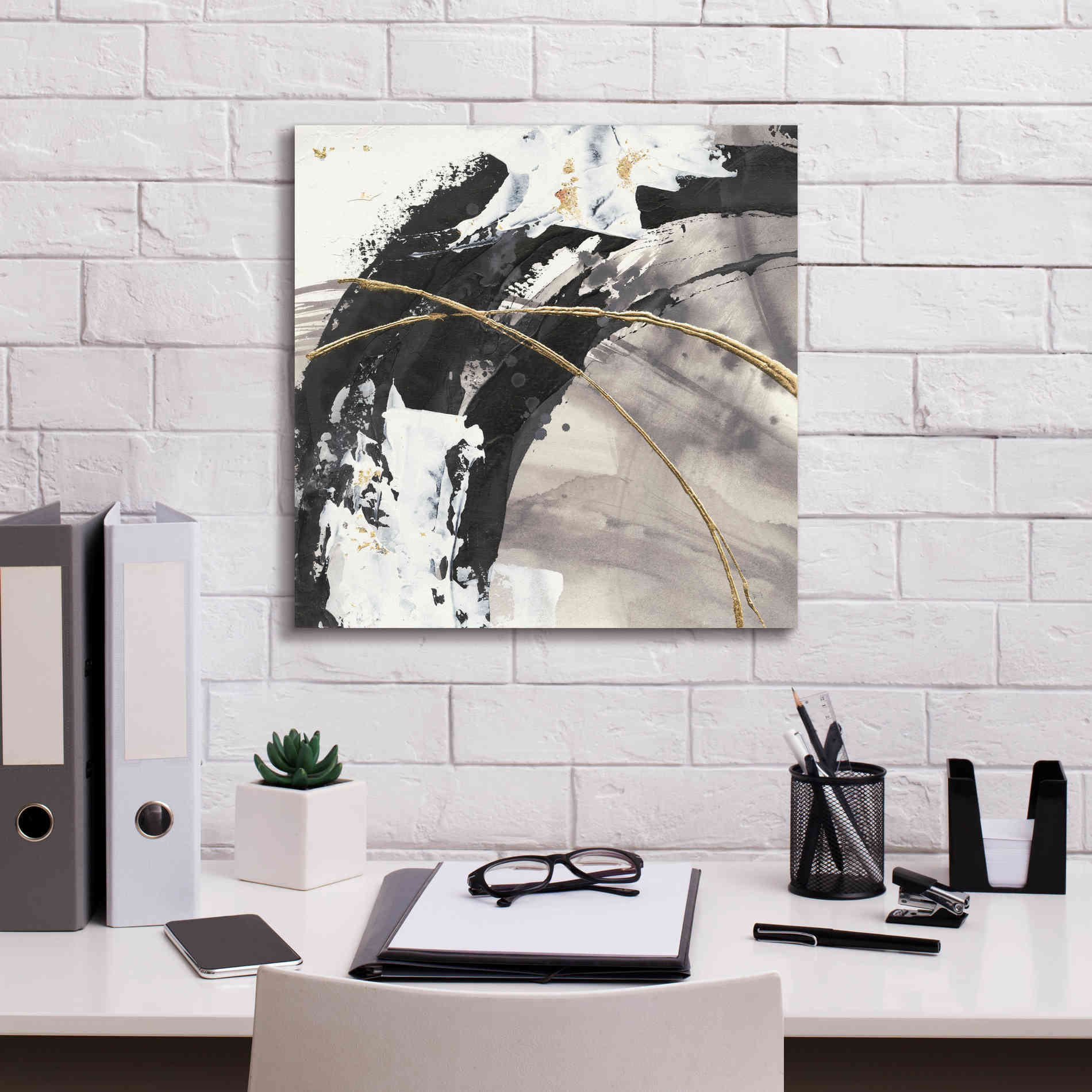 'Gilded Arcs II' by Chris Paschke, Canvas Wall Art,18 x 18