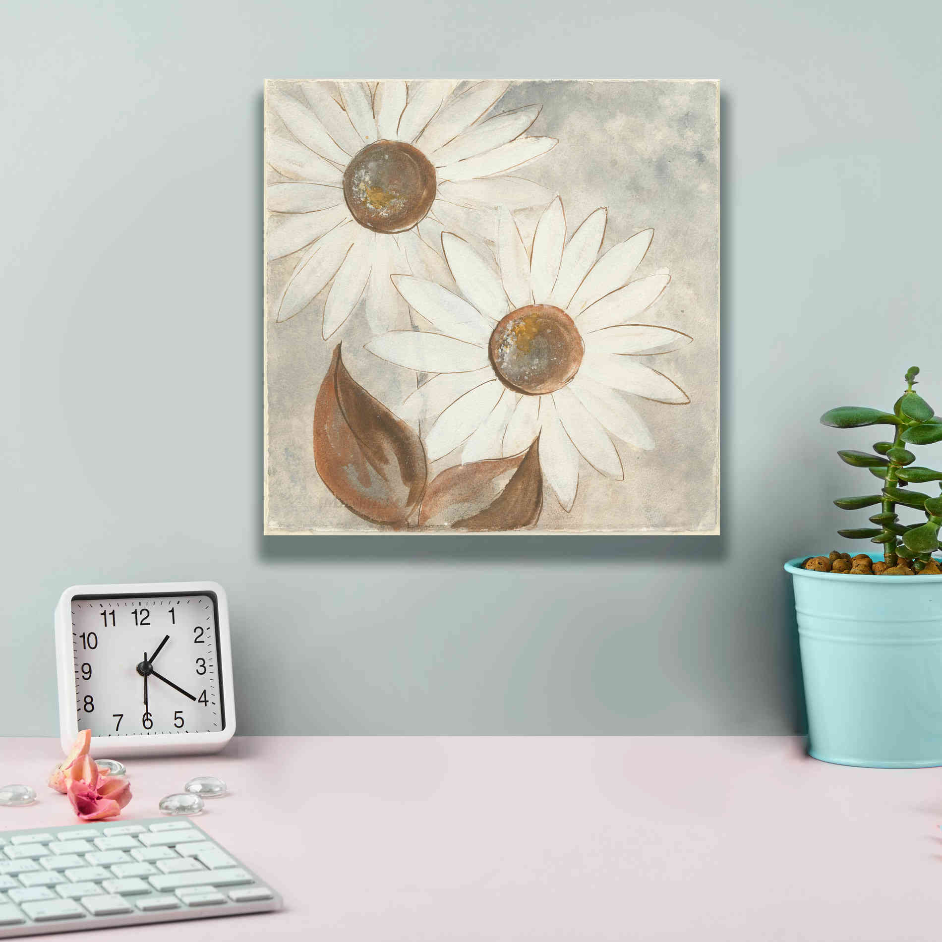 'Daisy Do IV Neutral' by Chris Paschke, Canvas Wall Art,12 x 12