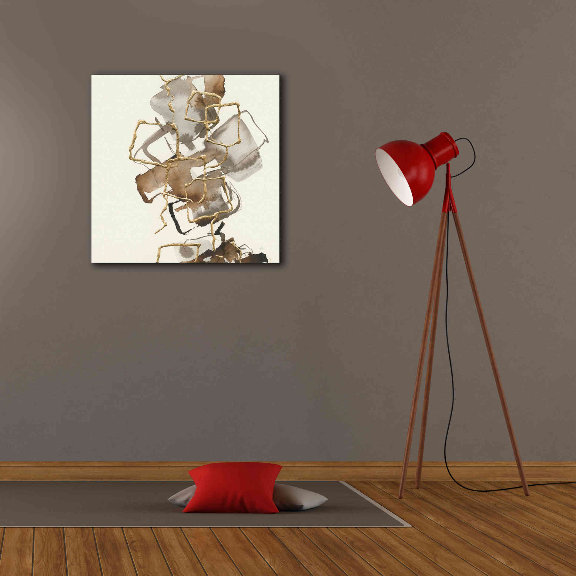 'Gold Squares I' by Chris Paschke, Giclee Canvas Wall Art,26 x 26