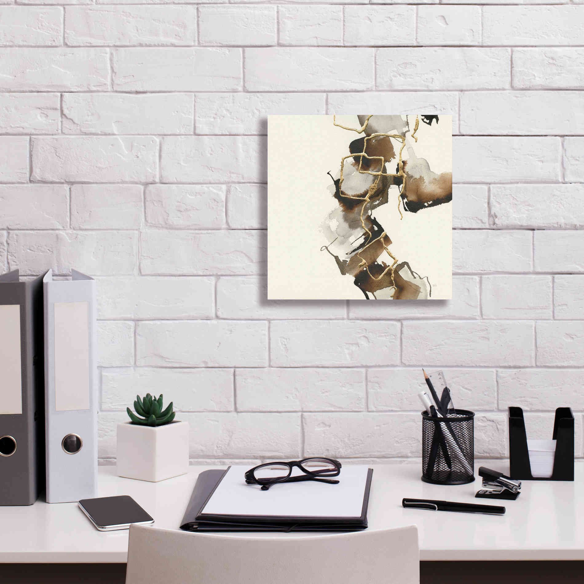 'Gold Squares II' by Chris Paschke, Giclee Canvas Wall Art,12 x 12