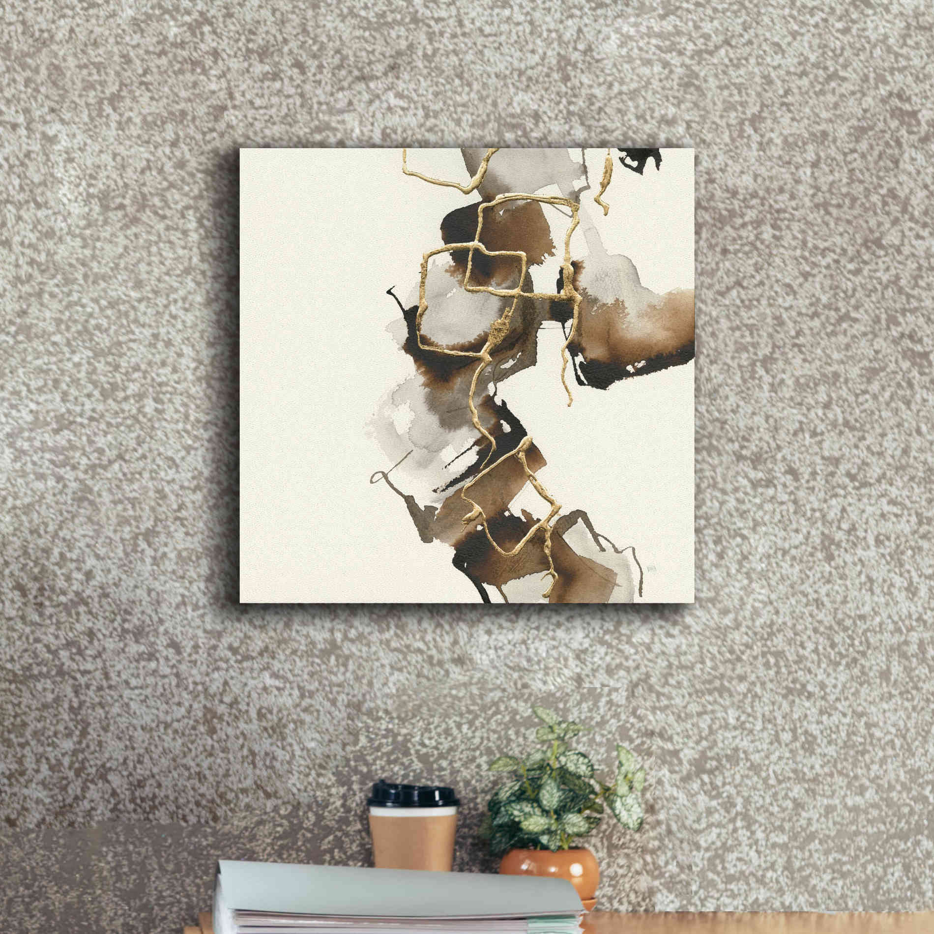 'Gold Squares II' by Chris Paschke, Giclee Canvas Wall Art,18 x 18