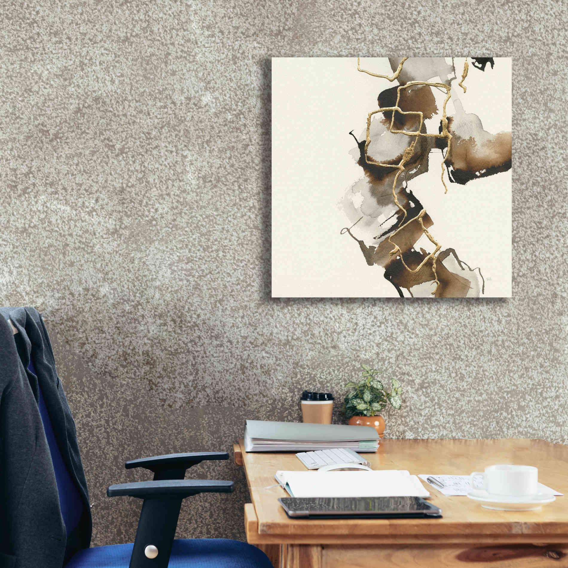 'Gold Squares II' by Chris Paschke, Giclee Canvas Wall Art,26 x 26