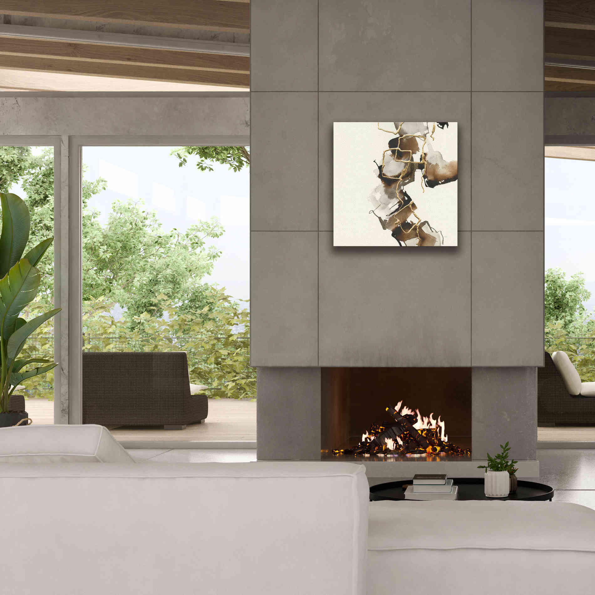 'Gold Squares II' by Chris Paschke, Giclee Canvas Wall Art,26 x 26