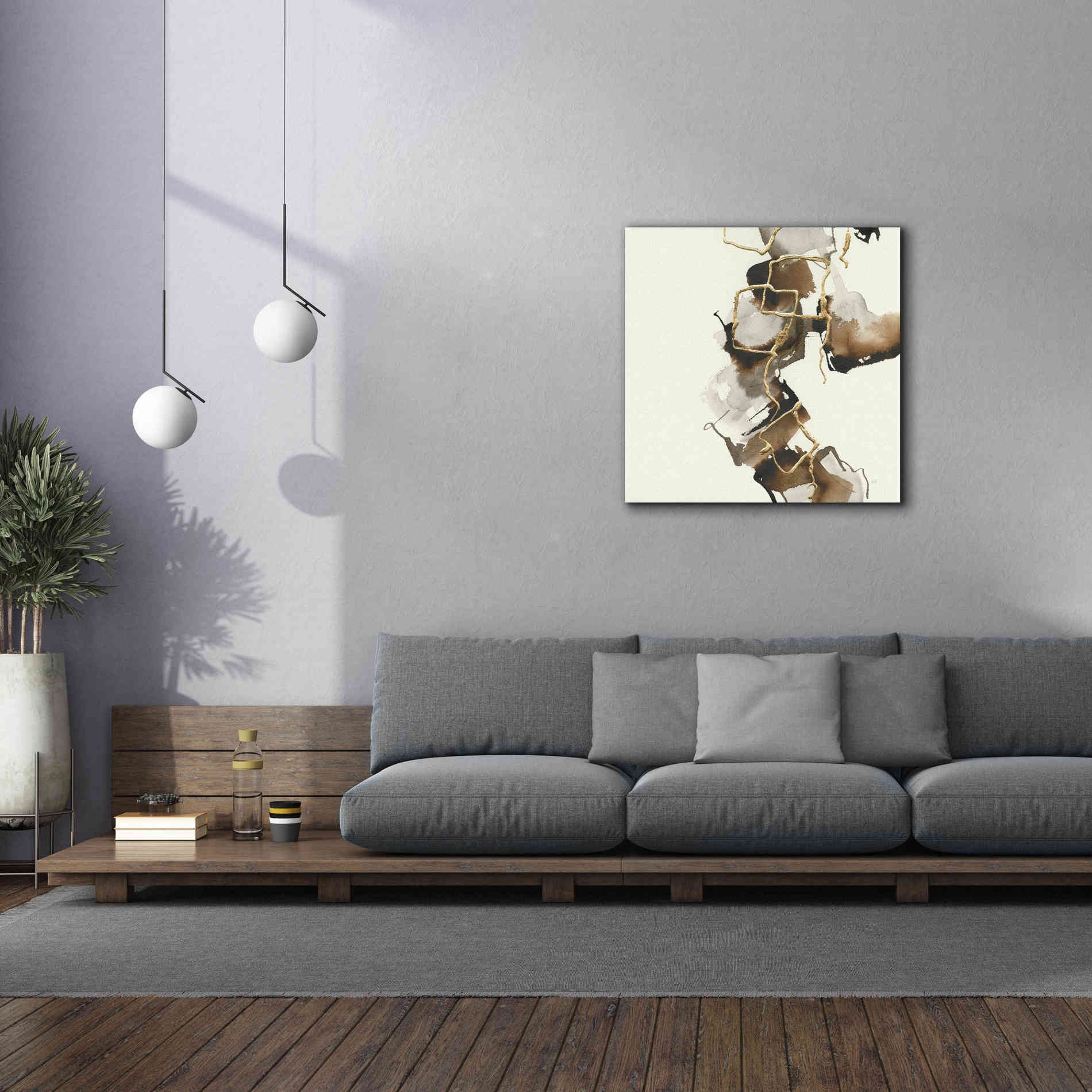 'Gold Squares II' by Chris Paschke, Giclee Canvas Wall Art,37 x 37